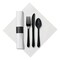Caterwrap 8.5" Pre-rolled White Dinner Napkins with Black Cutlery 200 PK 119990 - alternate 1